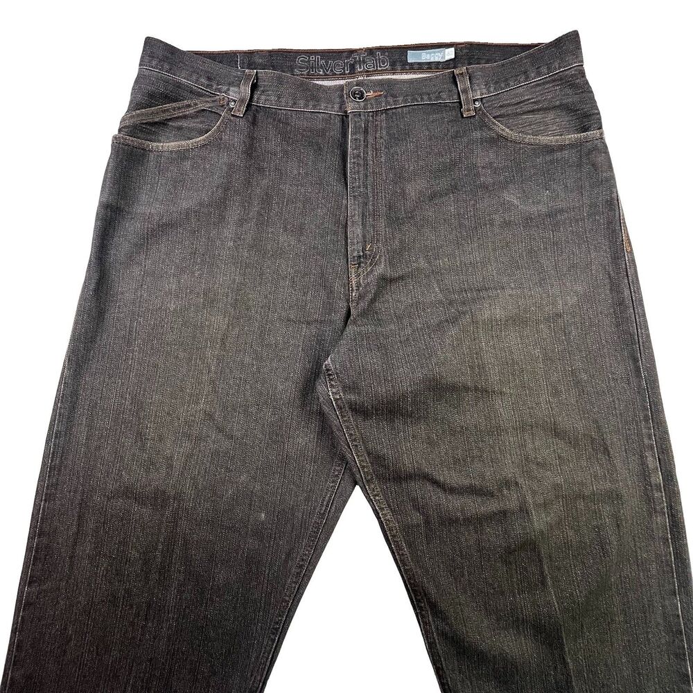 Vintage Levis Silver Tab Baggy Jeans Size 42x30 Black Wide Leg Skater Hip Hop
